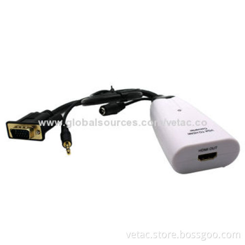 VGA to HDMI Converter with Audio, Supports Up to 1,280 x 1,024P Resolution